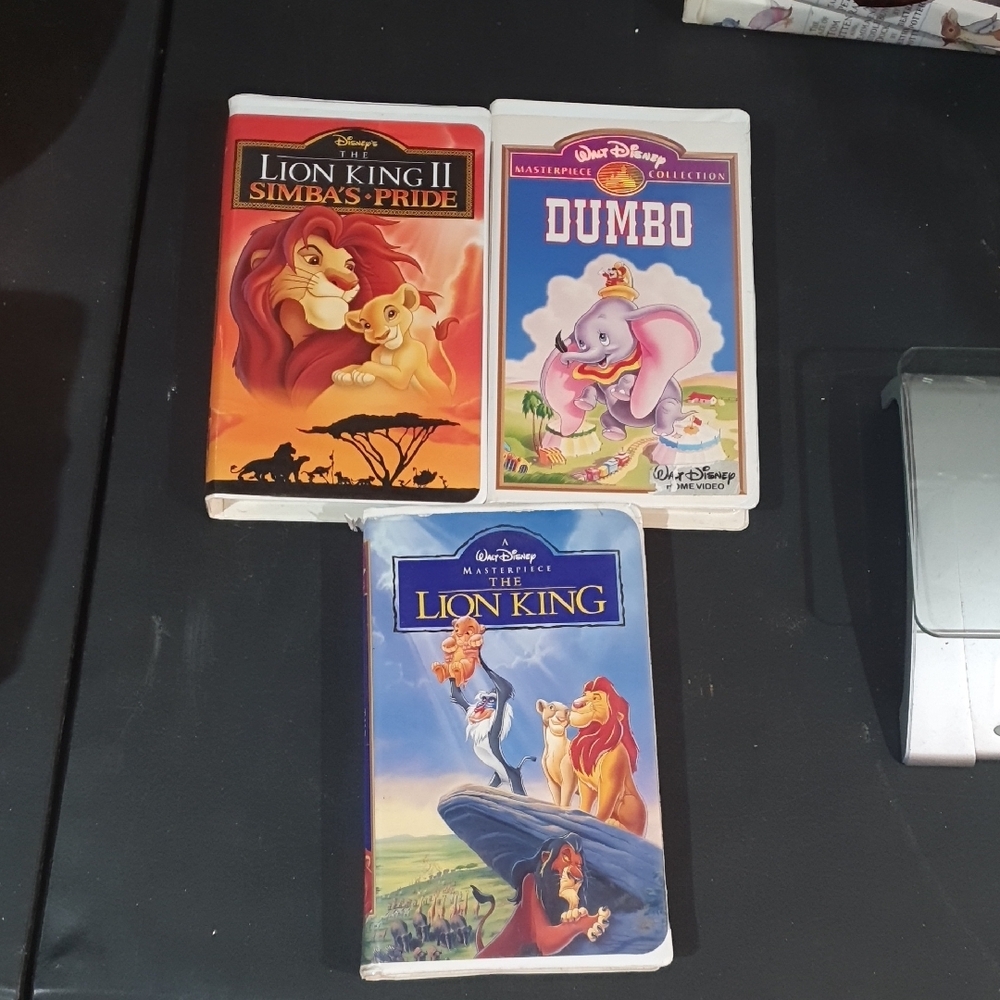 💜 Disney Lion King & Dumbo VHS Tapes Bundle